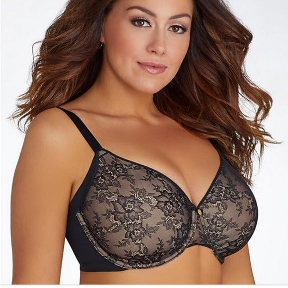 Curvy Couture Black Cabaret Lace Plunge Bra Brand New Dora 55 Curvy Couture Black Cabaret Lace Plunge Bra Brand New Dora 55